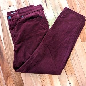 J.Crew Dark Red wine Corduroy jeans.